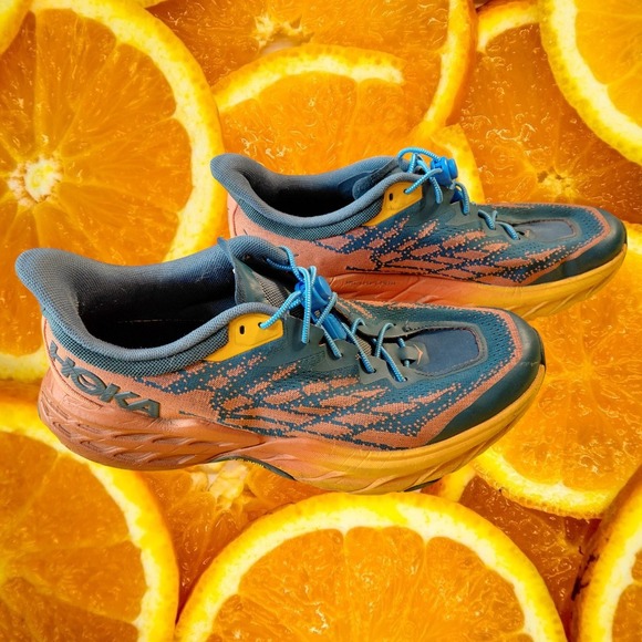 Hoka Shoes - Hoka Speedgoat 5 Women's Trail Running‎ Shoes Teal Orange Size 10